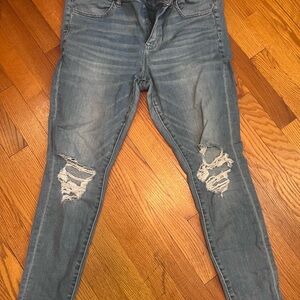 American Eagle Outfitters Ripped Blue Jeggings